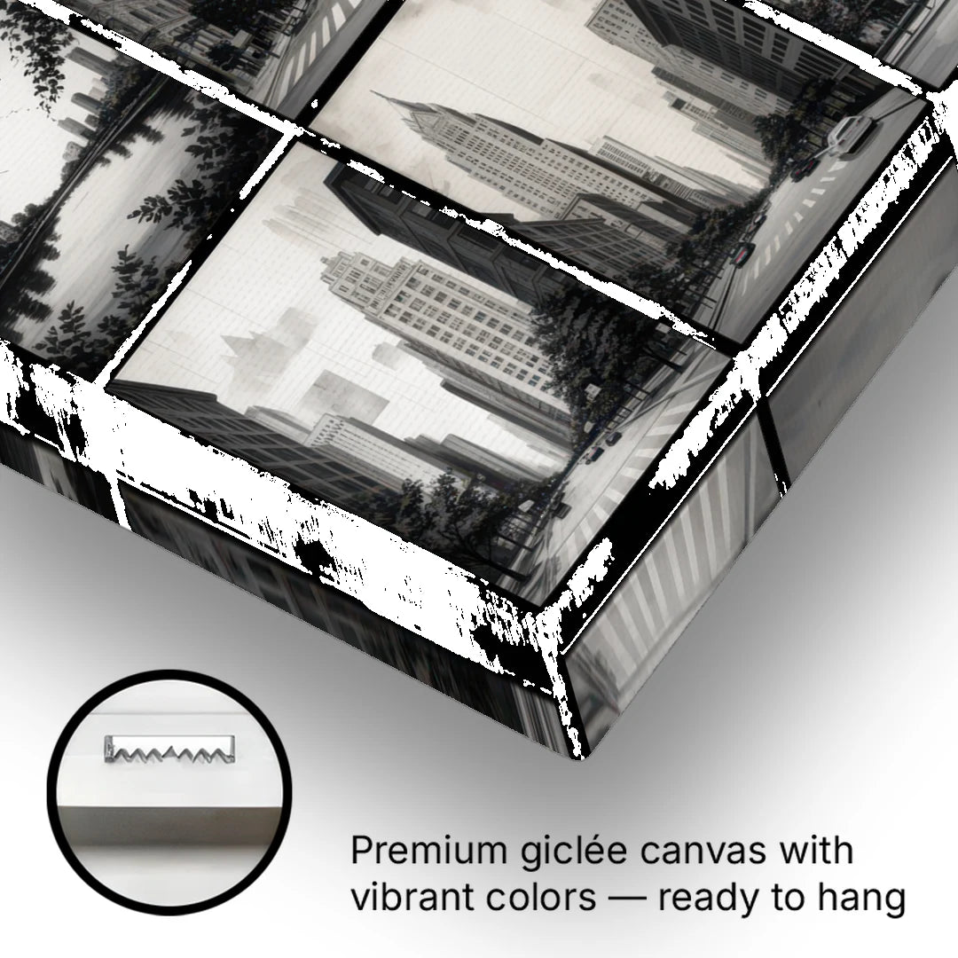 Chicago Nine Neighborhoods Grid - Canvas Wall Art - Gallery Wrap Corner