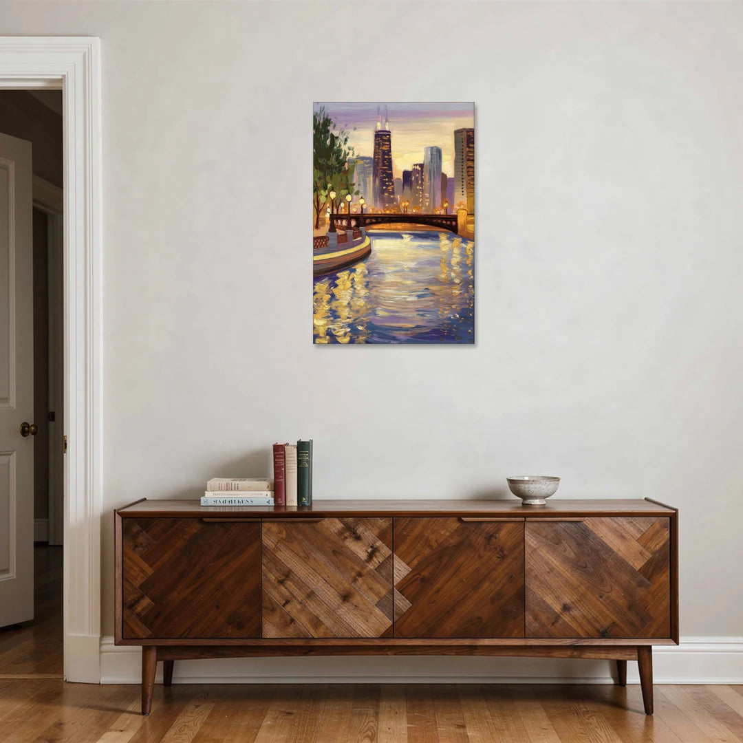 Chicago Riverwalk Charm - Canvas Wall Art - Coffee Table - 24x36