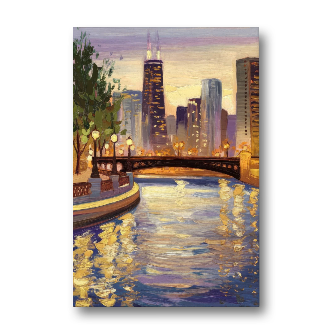 Chicago Riverwalk Charm - Canvas Wall Art - Front