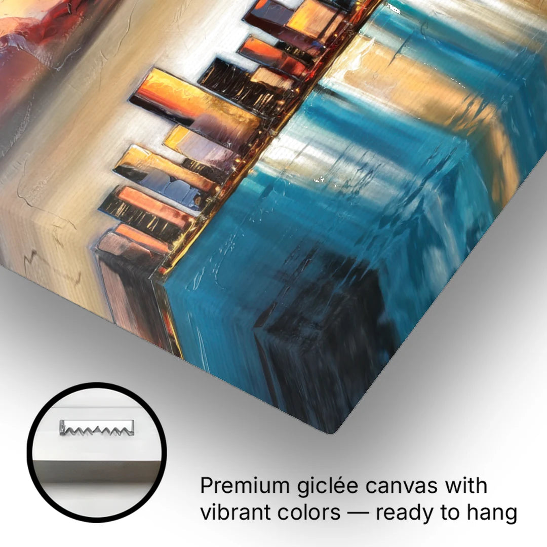 Chicago Skyline With Willis Tower - Canvas Wall Art - Gallery Wrap Corner