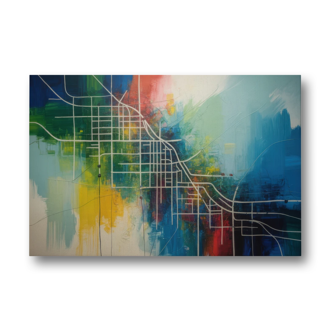 Chicago Street Names Typography - Canvas Wall Art - Front