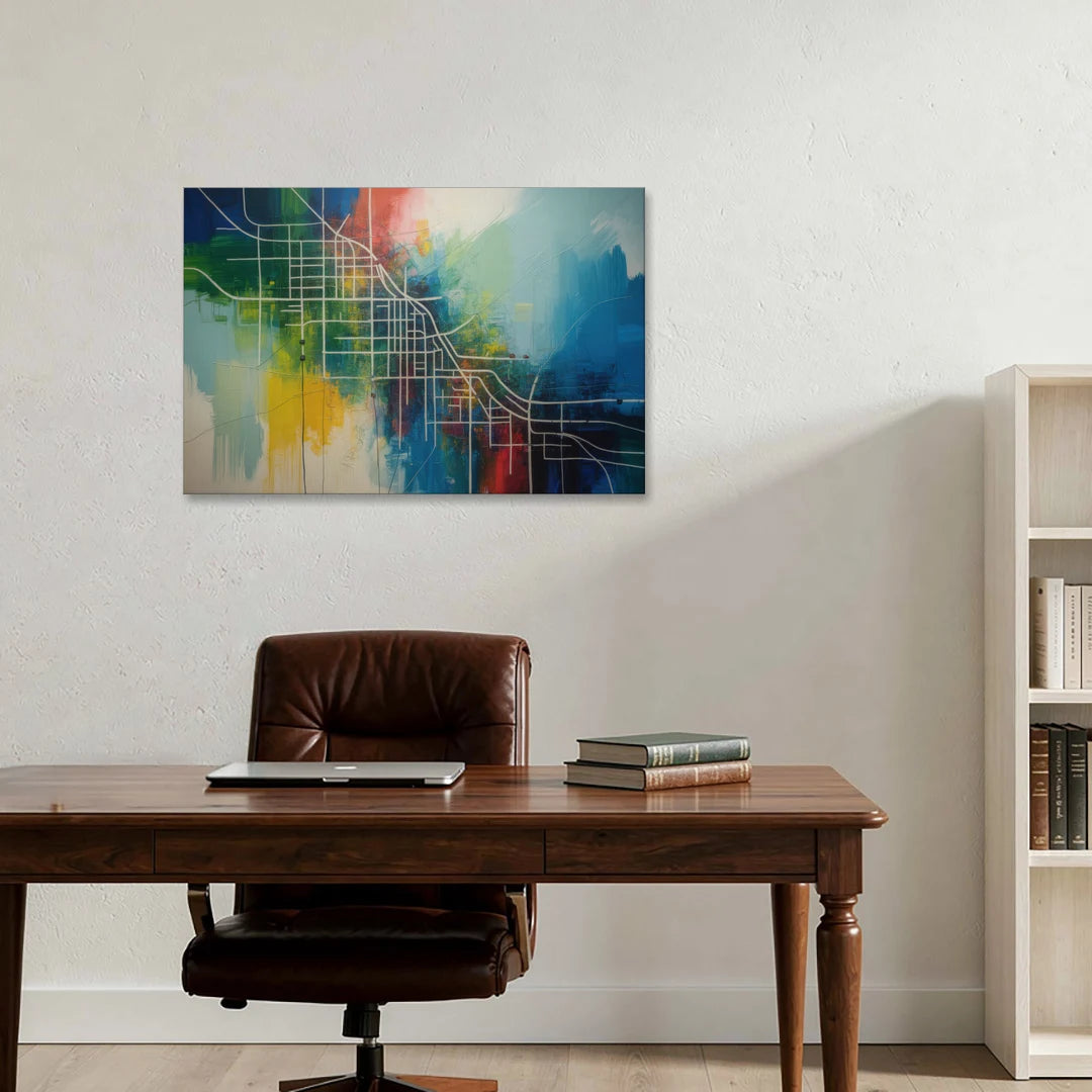 Chicago Street Names Typography - Canvas Wall Art - Office - 36x24