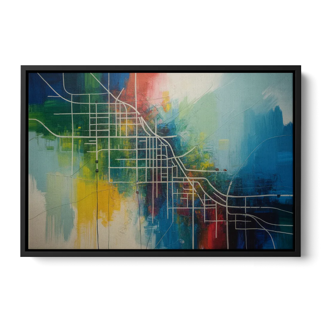 Chicago Street Names Typography - Black Frame Canvas