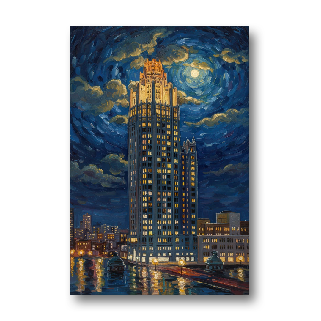 Chicago Tribune Tower Gothic Majesty - Canvas Wall Art - Front