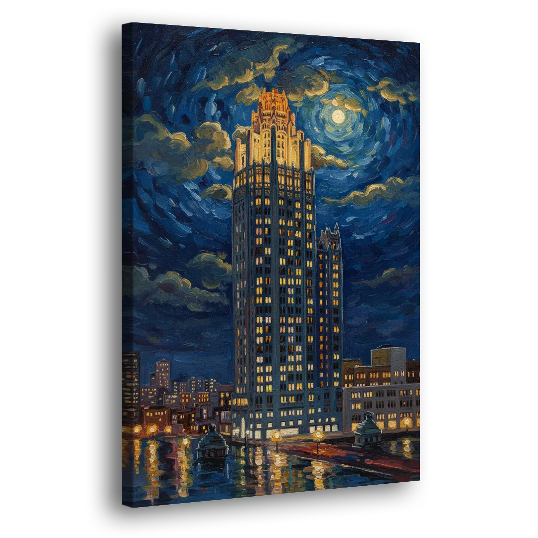 Chicago Tribune Tower Gothic Majesty - Canvas Print Art Sides