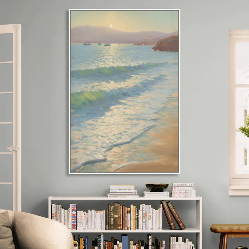 Chileno Bay Waters Sitting Room - White Canvas Wall Art