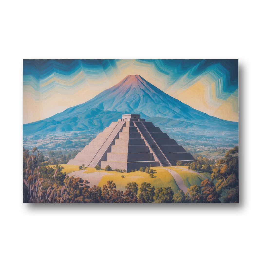 Cholula Pyramid View - Canvas Wall Art - Front