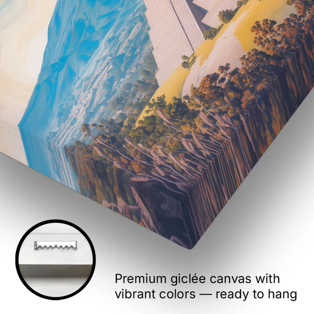 Cholula Pyramid View - Canvas Wall Art - Gallery Wrap Corner