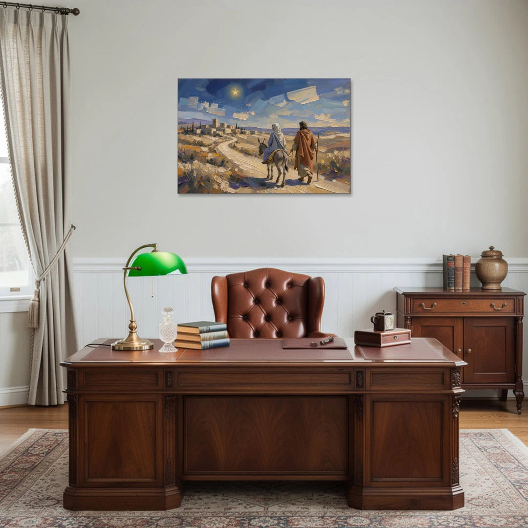 Christmas Road to Bethlehem for the Church - Canvas Wall Art - Office - 36x24