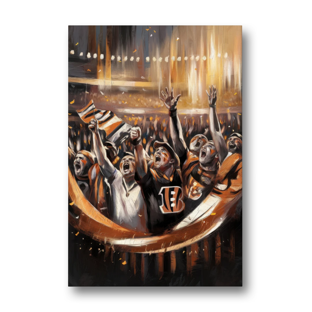 Cincinnati Bengals Fans in Action - Canvas Wall Art - Front