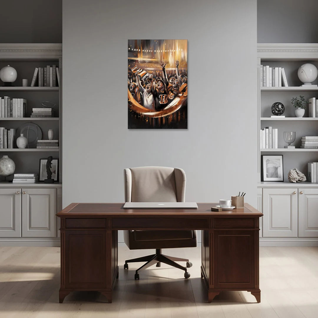 Cincinnati Bengals Fans in Action - Canvas Wall Art - Office - 24x36