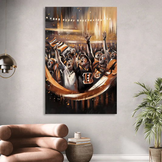 Cincinnati Bengals Fans in Action Living Room - Canvas Wall Art