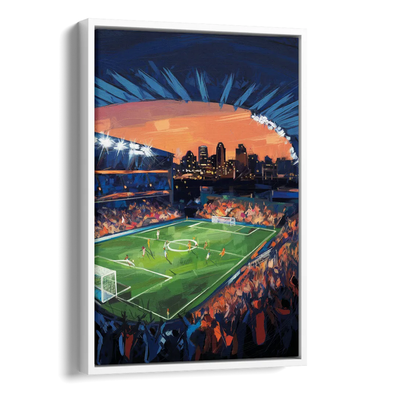 Cincinnati FC Stadium Lights Side - White Canvas Wall Art