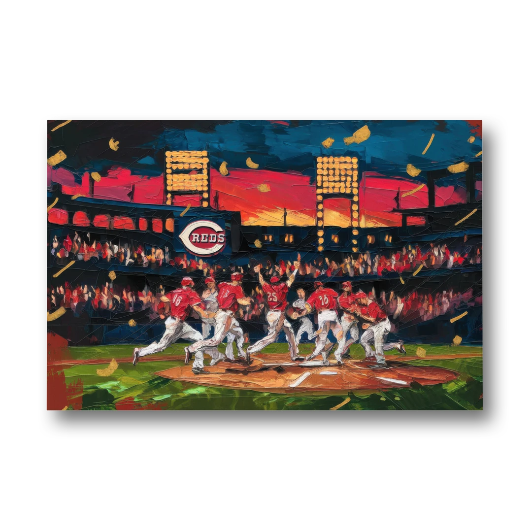Cincinnati Reds Historic Moments - Canvas Wall Art - Front