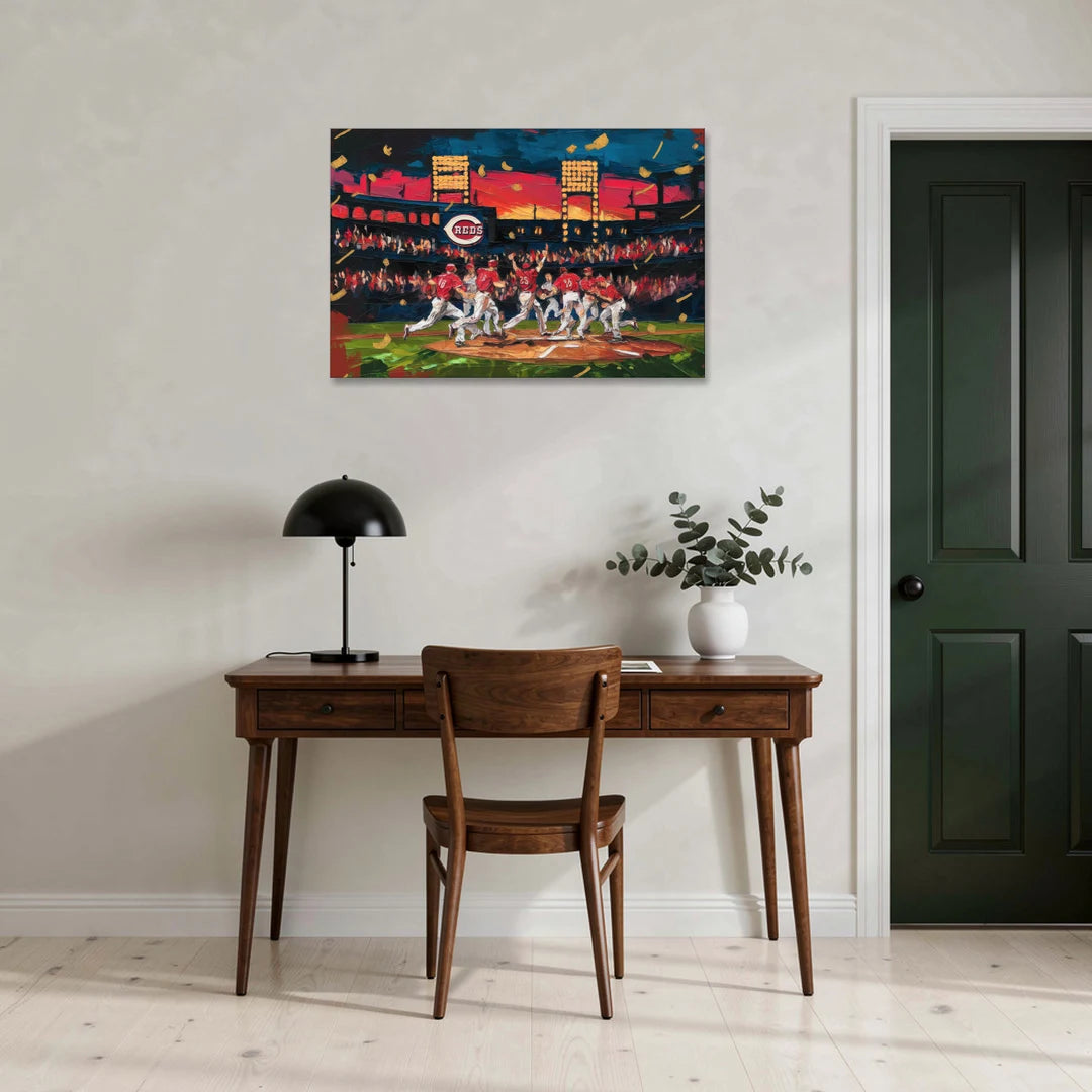 Cincinnati Reds Historic Moments - Canvas Wall Art - Office - 36x24