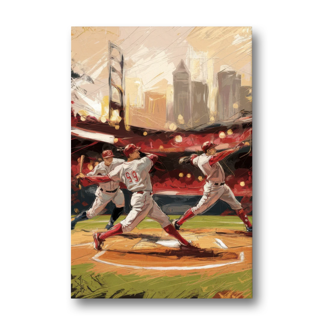 Cincinnati Reds Legendary Players - Canvas Wall Art - Front