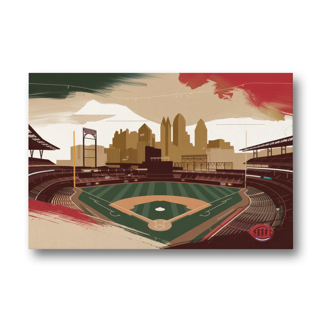 Cincinnati Reds Vintage Moments - Canvas Wall Art - Front