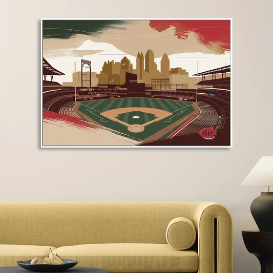 Cincinnati Reds Vintage Moments Living Room - White Canvas Wall Art