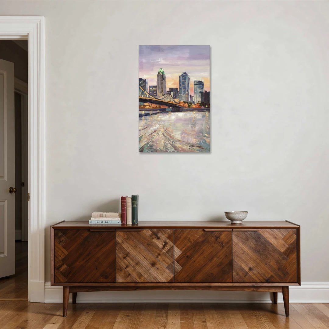 Cincinnati Skyline at Dawn - Canvas Wall Art - Coffee Table - 24x36