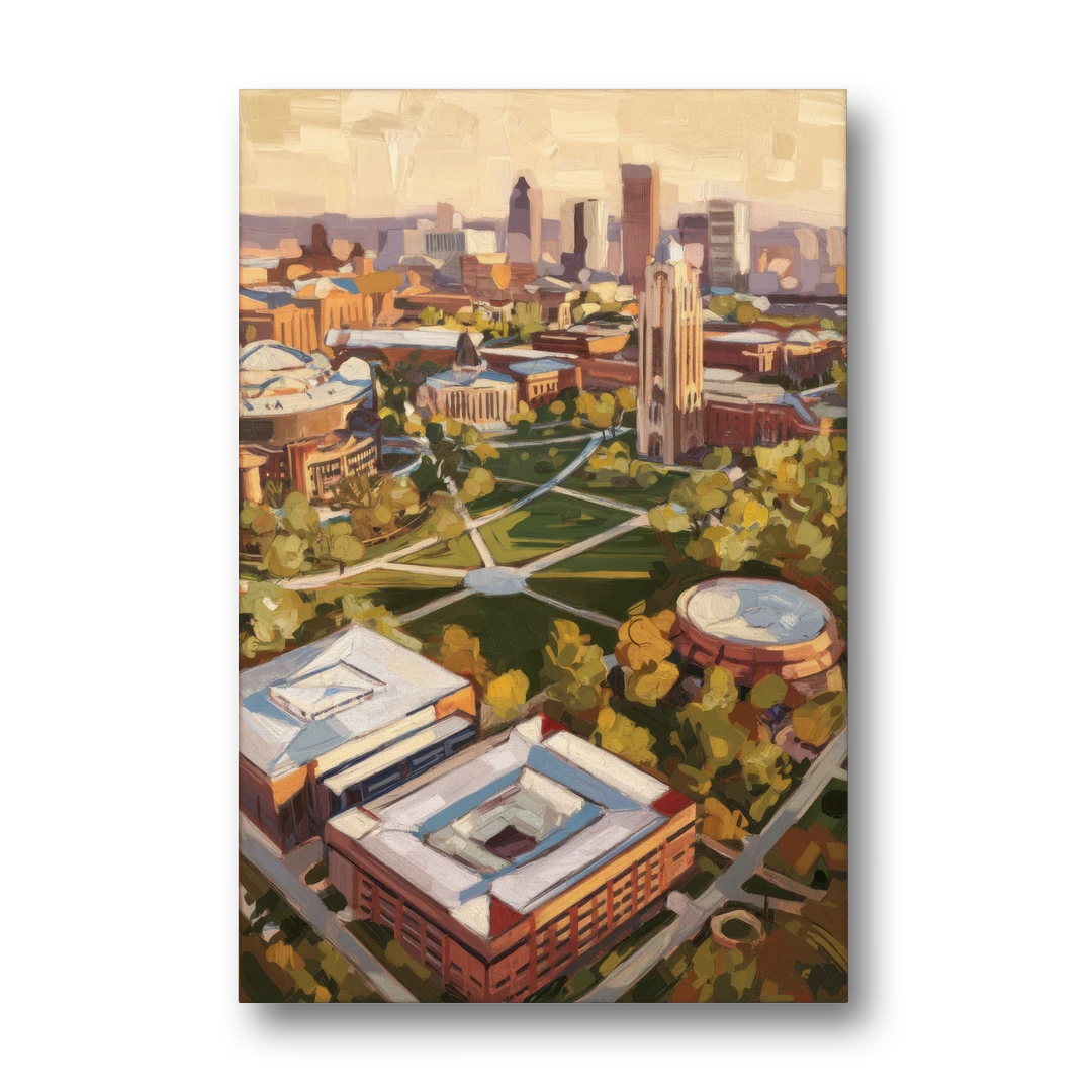 Cincinnati University Campus Highlights - Canvas Wall Art - Front