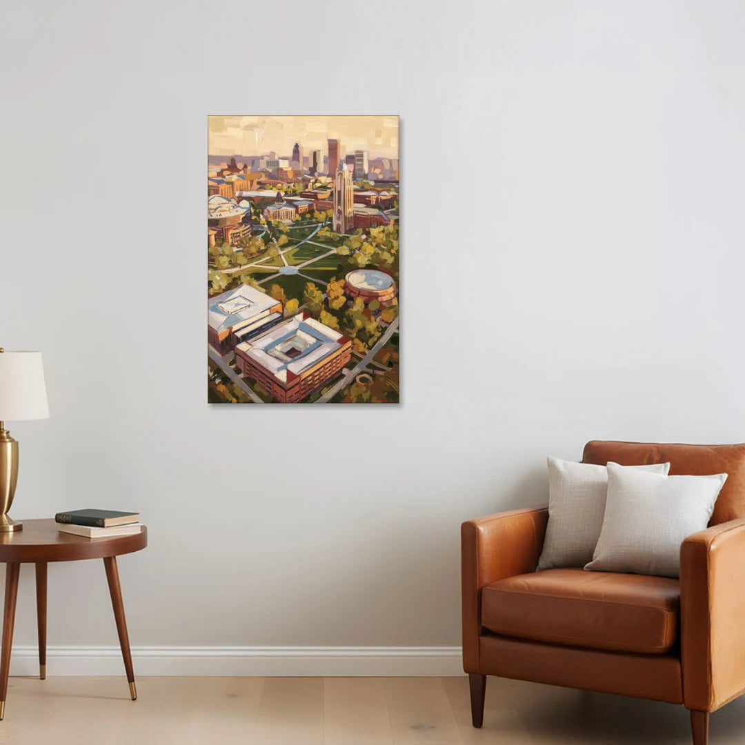 Cincinnati University Campus Highlights - Canvas Wall Art - Sofa - 24x36