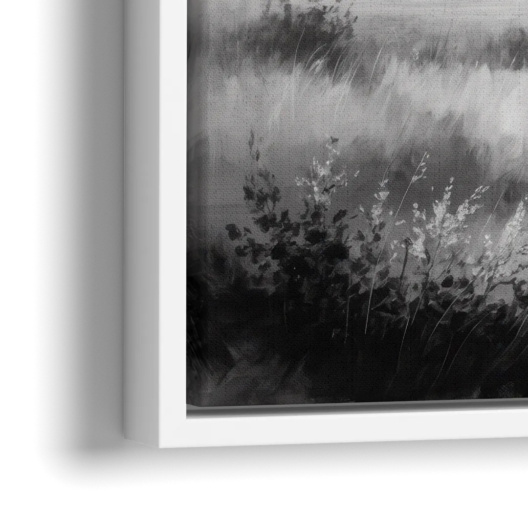 Classic Black and White Buffalo - Close-Up White Frame Canvas