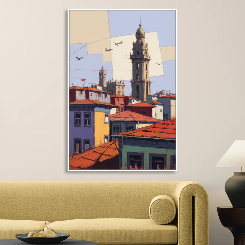 Clerigos Tower View Sitting Room - White Canvas Wall Art