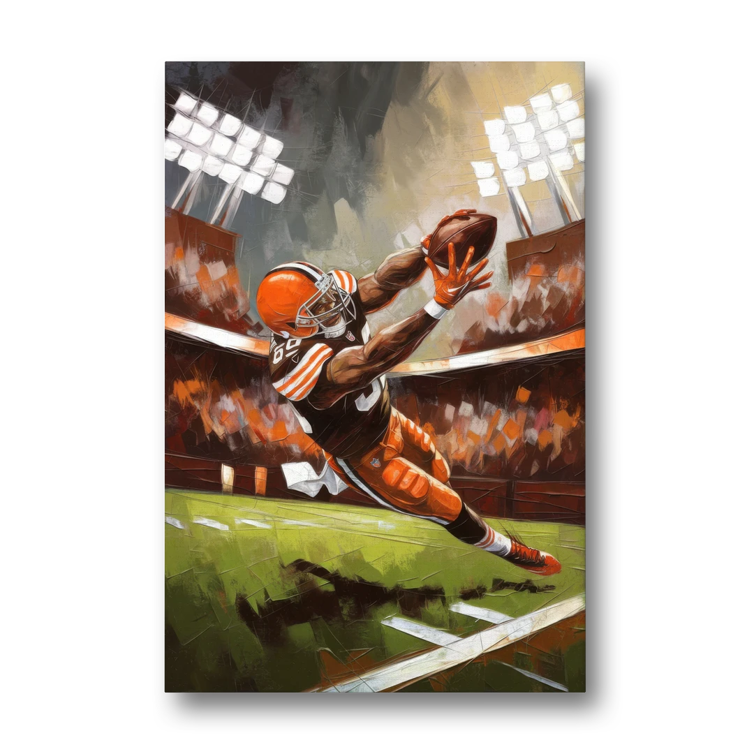 Cleveland Browns Fans in Action - Canvas Wall Art - Front