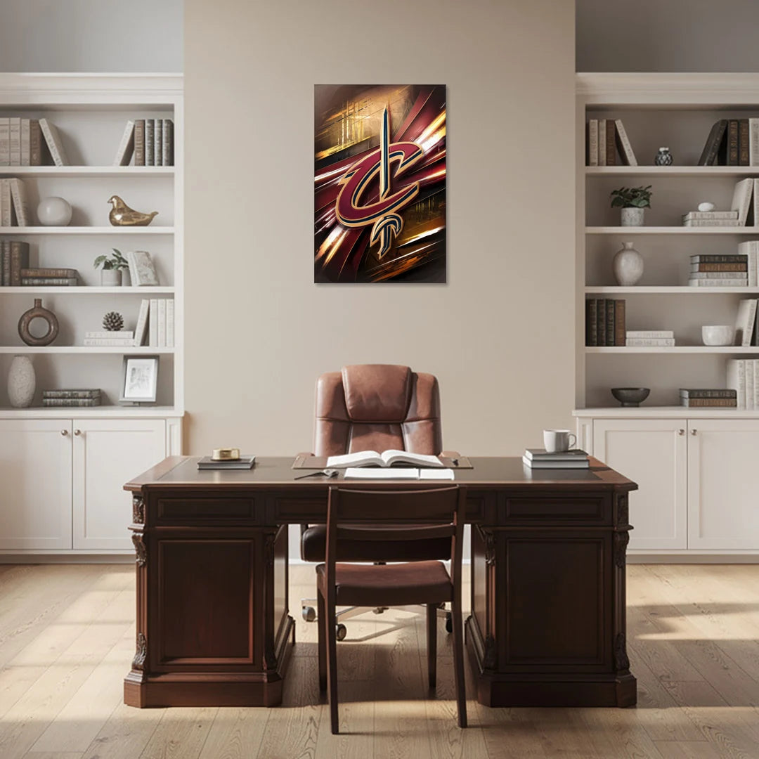 Cleveland Cavaliers Logo - Canvas Wall Art - Office - 24x36