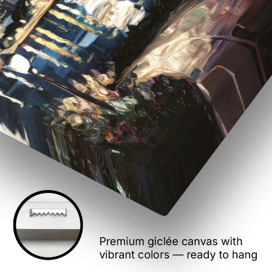 Cleveland Nighttime Lights - Canvas Wall Art - Gallery Wrap Corner
