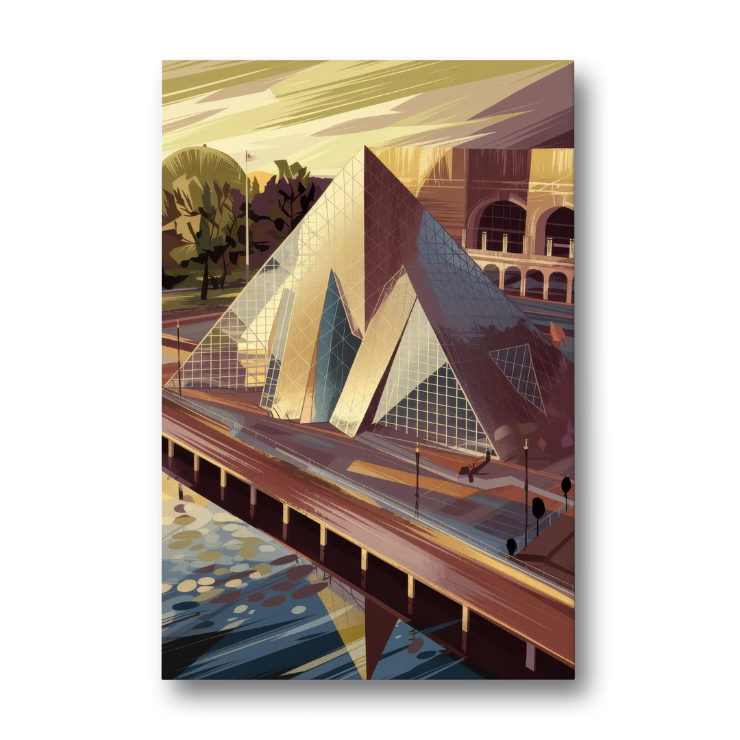 Cleveland Rock and Roll Hall of Fame - Canvas Wall Art - Front