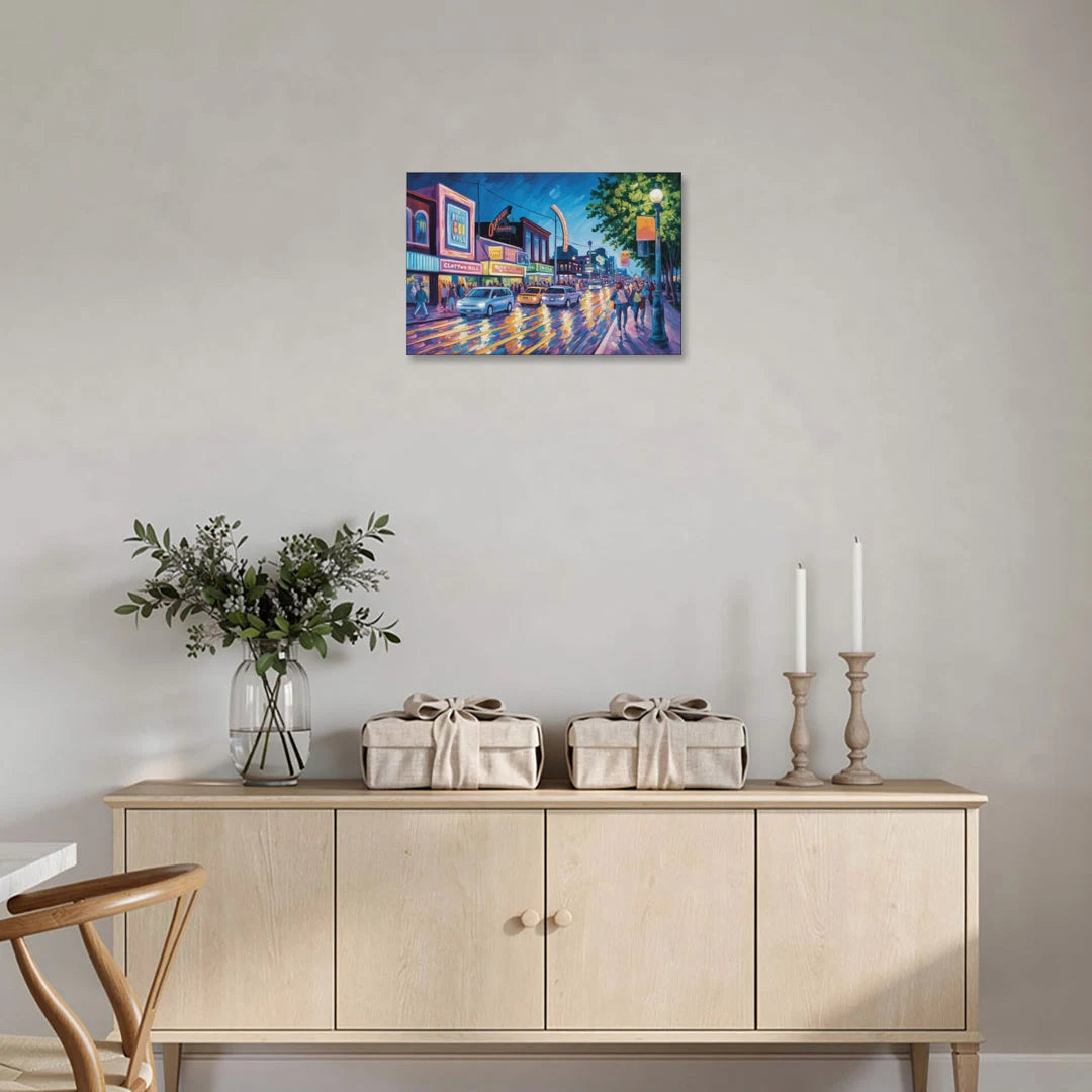 Clifton Hill Neon Lights - Canvas Wall Art - Coffee Table - 24x16