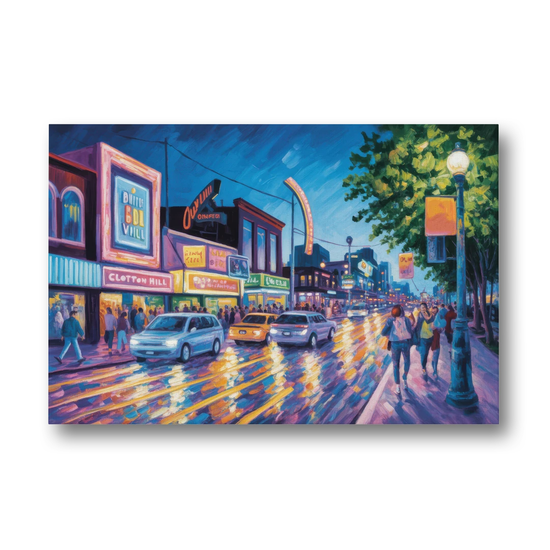 Clifton Hill Neon Lights - Canvas Wall Art - Front