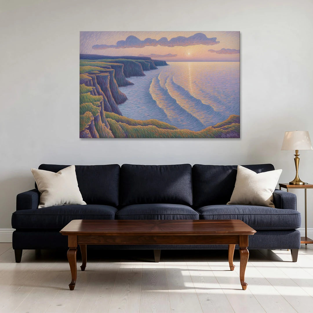 Coastal Cliffs of Newfoundland - Canvas Wall Art - Sofa - 48x32