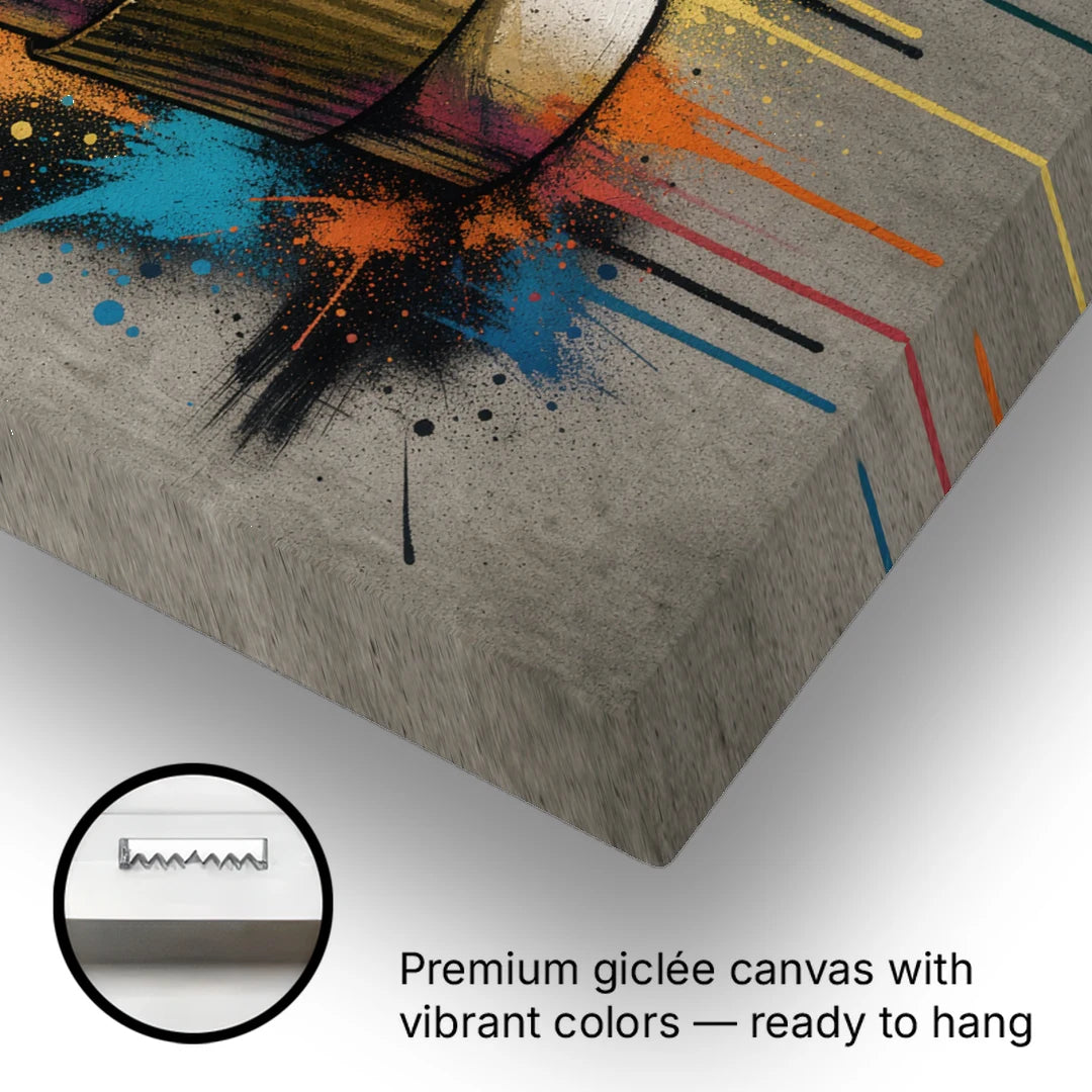 Coffee Art Prints Takeaway Cup in Spray Paint - Canvas Wall Art - Gallery Wrap Corner