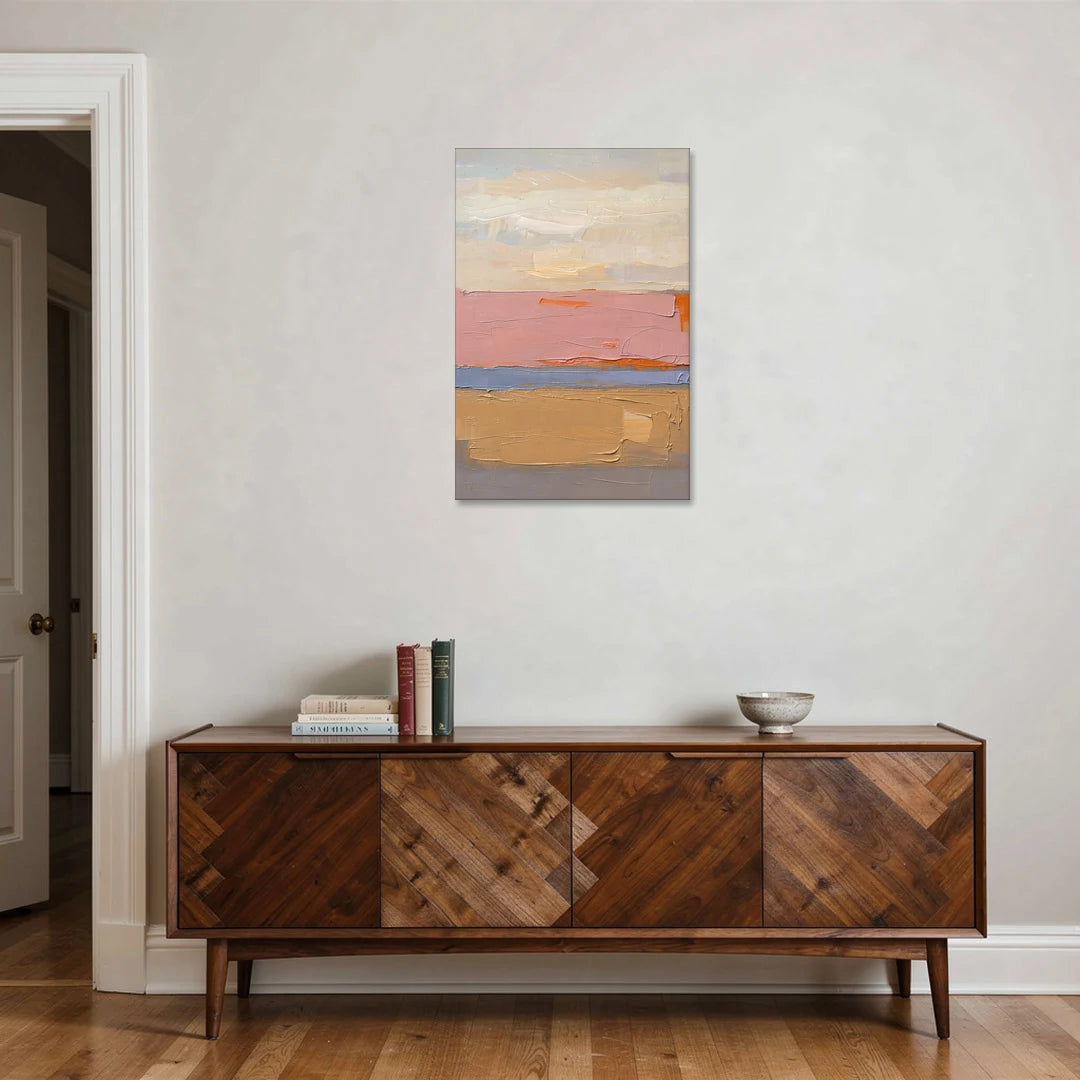Color Field Abstract Painting in Blush and Ochre - Canvas Wall Art - Coffee Table - 24x36