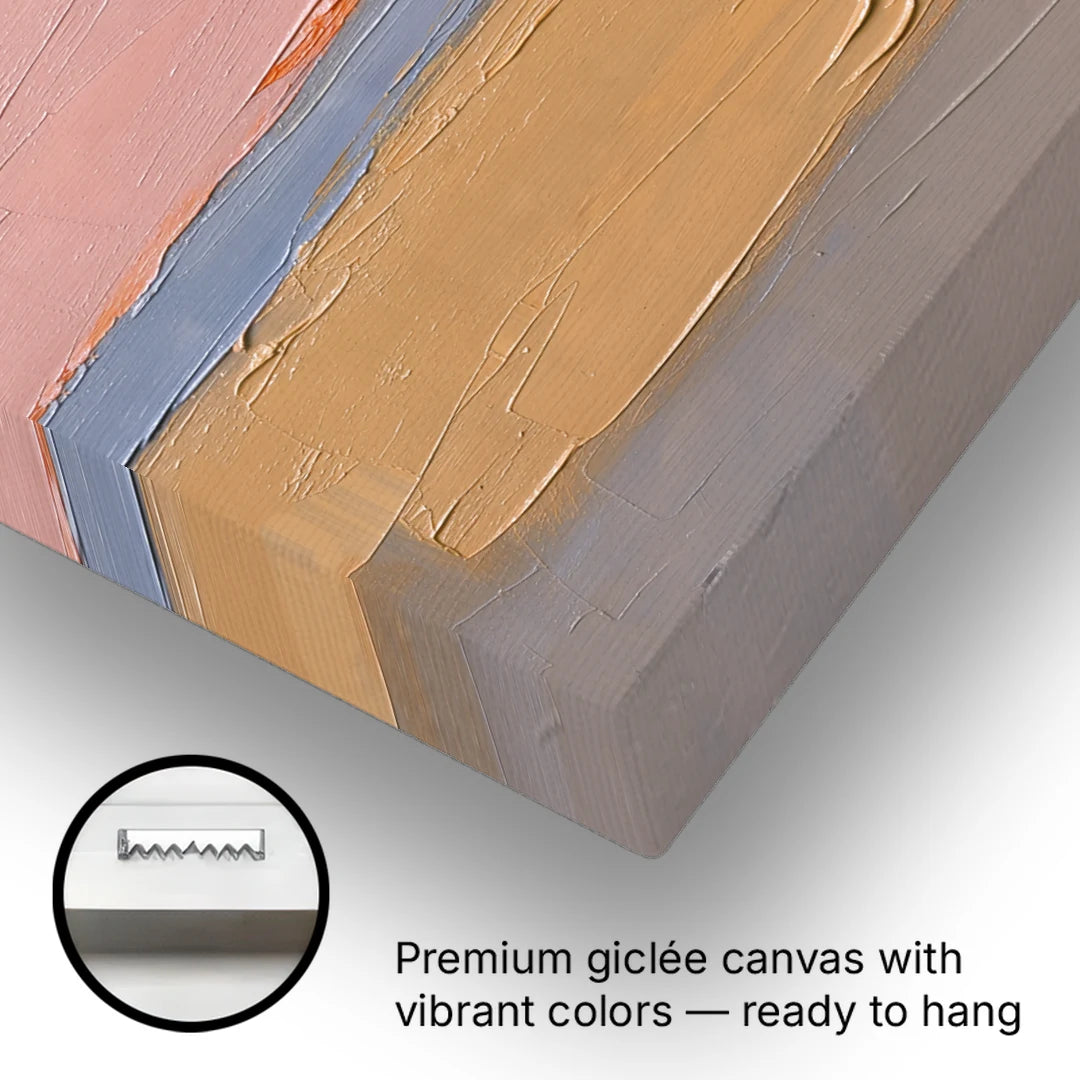 Color Field Abstract Painting in Blush and Ochre - Canvas Wall Art - Gallery Wrap Corner