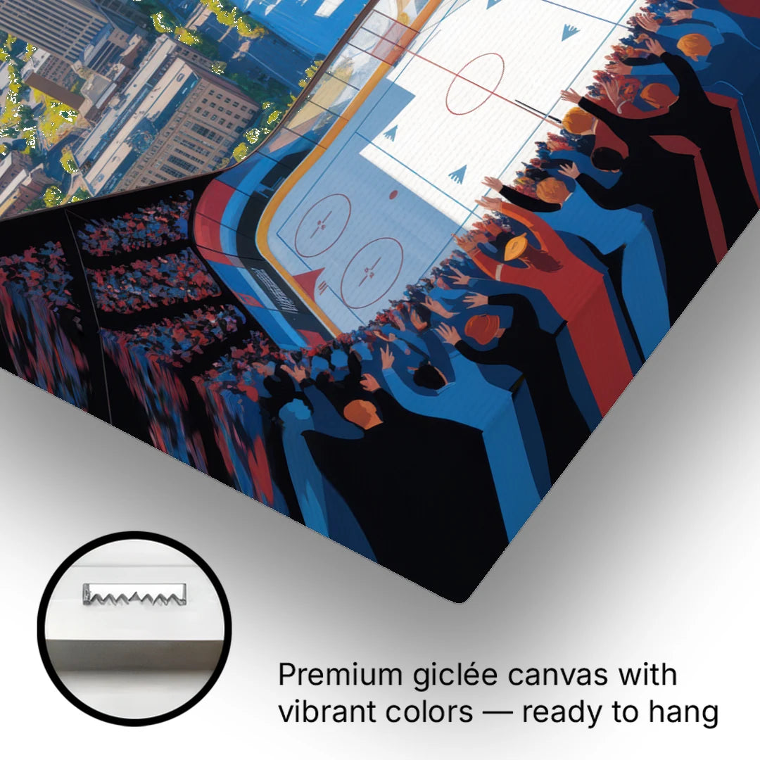 Colorado Avalanche Impressive Denver Cityscape Art - Canvas Wall Art - Gallery Wrap Corner
