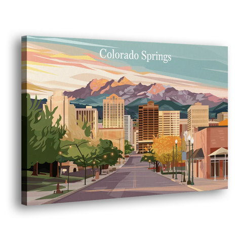Colorado Springs Downtown Charm - Canvas Wall Art