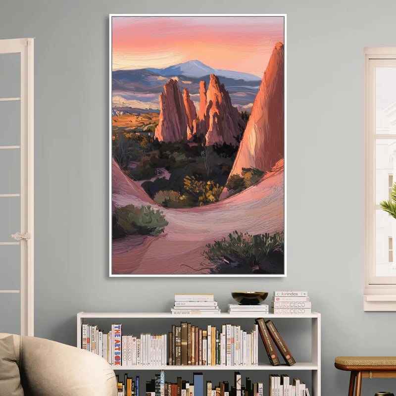 Colorado Springs Garden of the Gods Living Room - White Canvas Wall Art