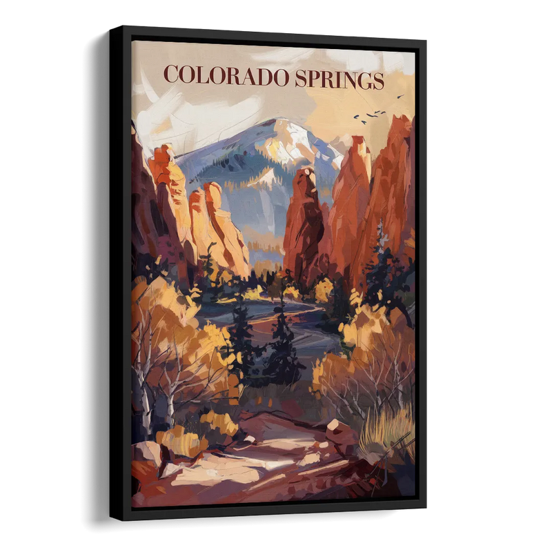 Colorado Springs Nature Escape Side - Black Canvas Wall Art