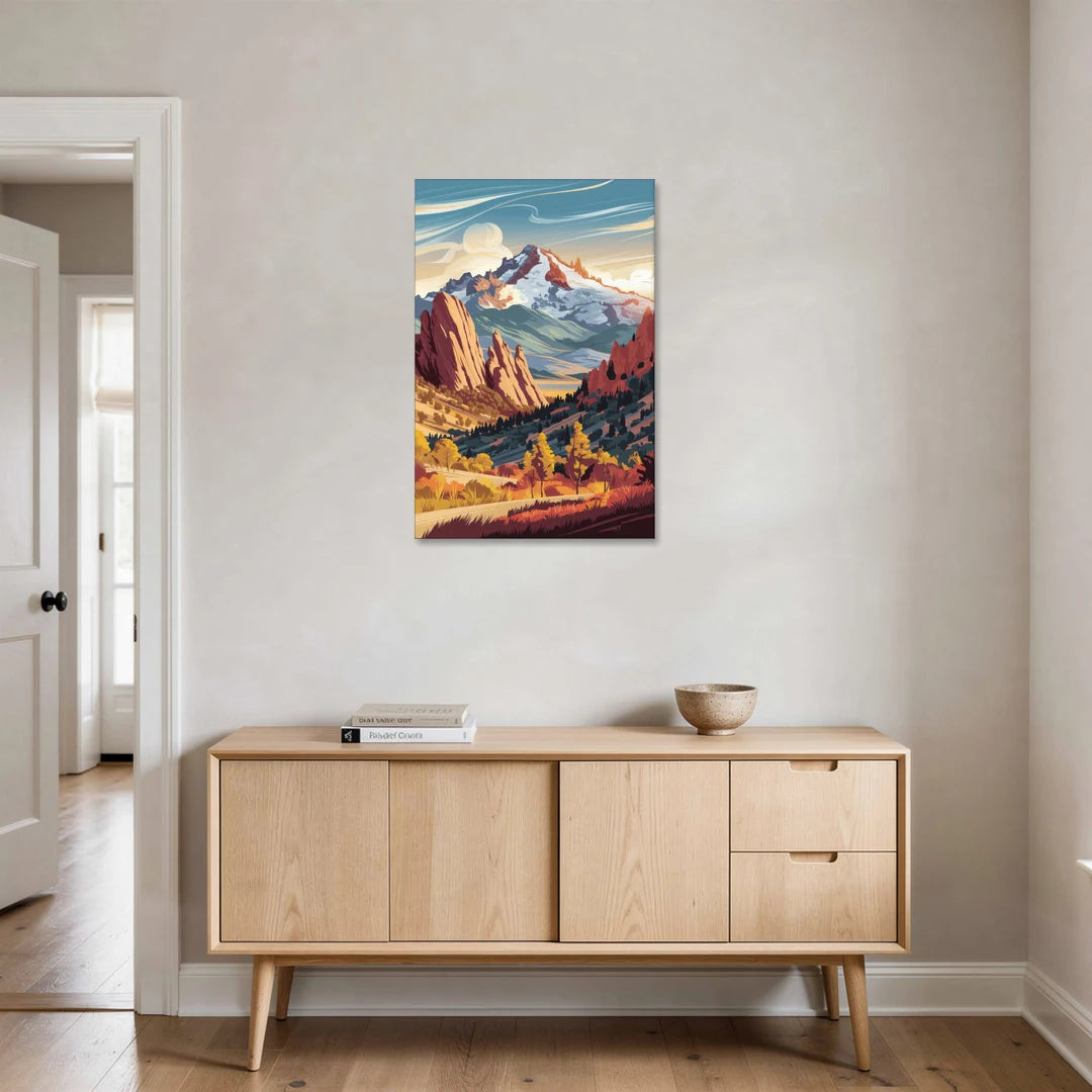 Colorado Springs Pikes Peak Panorama - Canvas Wall Art - Coffee Table - 24x36