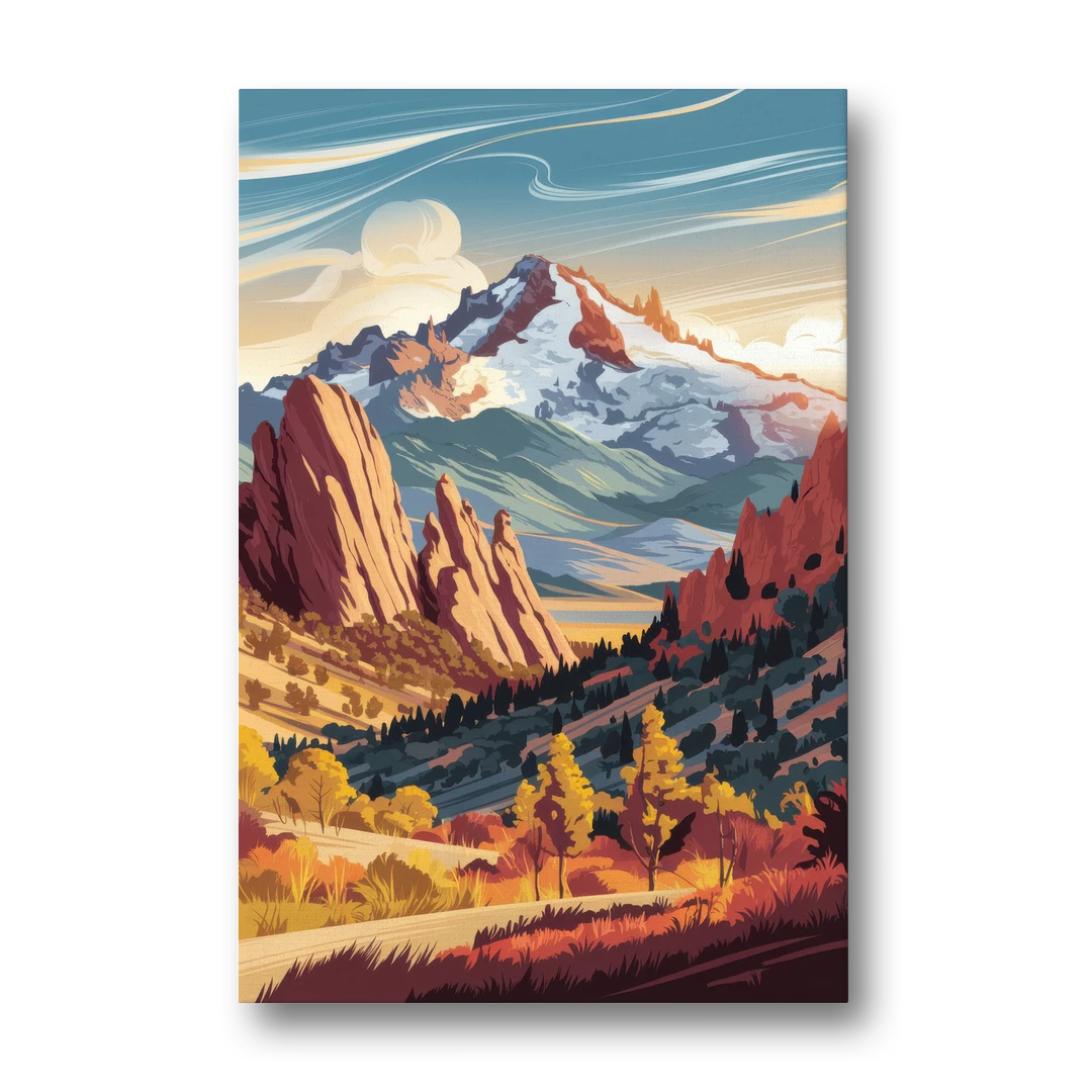 Colorado Springs Pikes Peak Panorama - Canvas Wall Art - Front