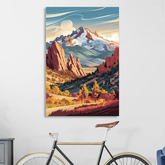 Colorado Springs Pikes Peak Panorama Living Room - Canvas Wall Art