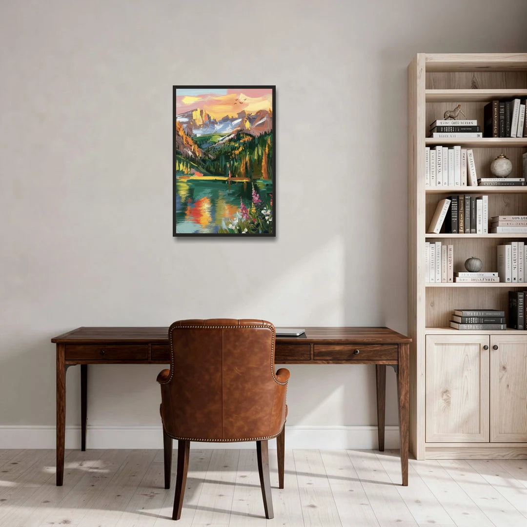 Colorado Springs Rocky Mountain Beauty - Black Framed Canvas Wall Art - Office - 20x30
