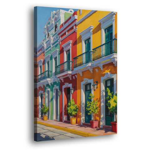 Colorful Centro Facades - Canvas Wall Art