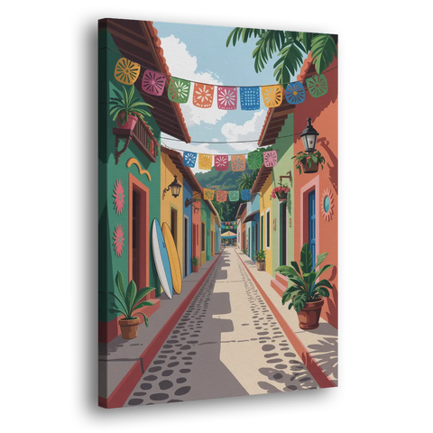 Colorful Sayulita Streets - Canvas Wall Art
