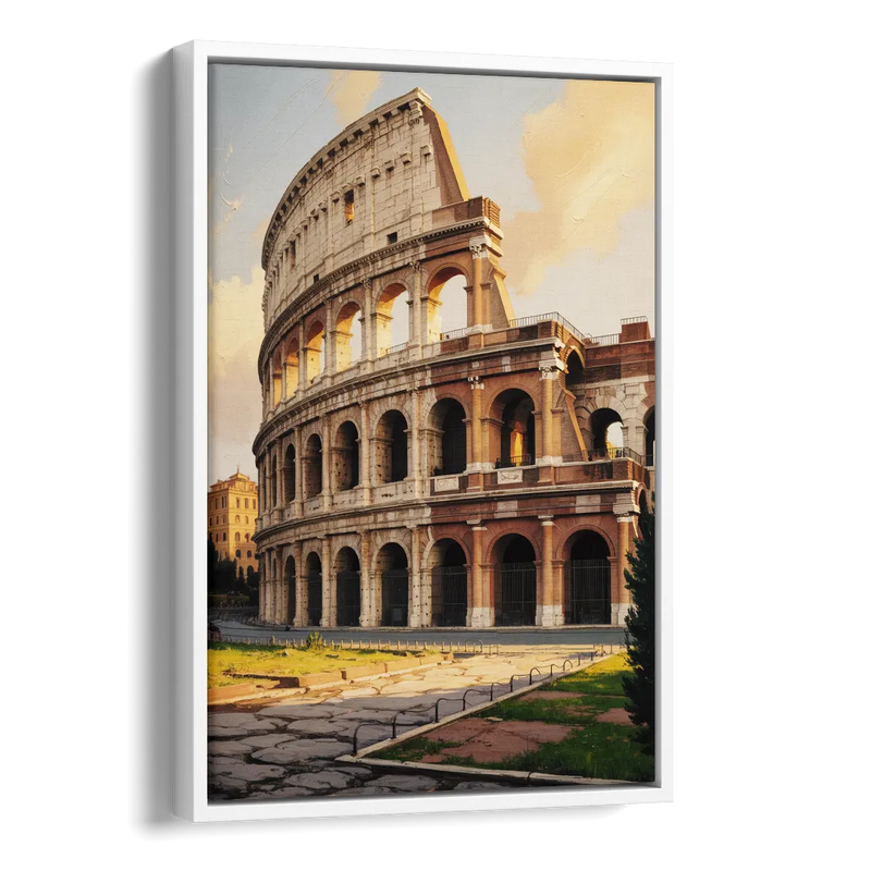 Colosseum Majesty Side - White Canvas Wall Art