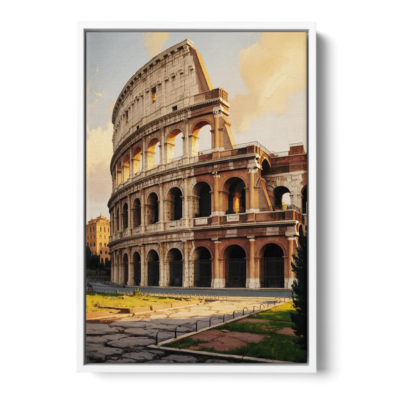Colosseum Majesty Front - White Canvas Wall Art