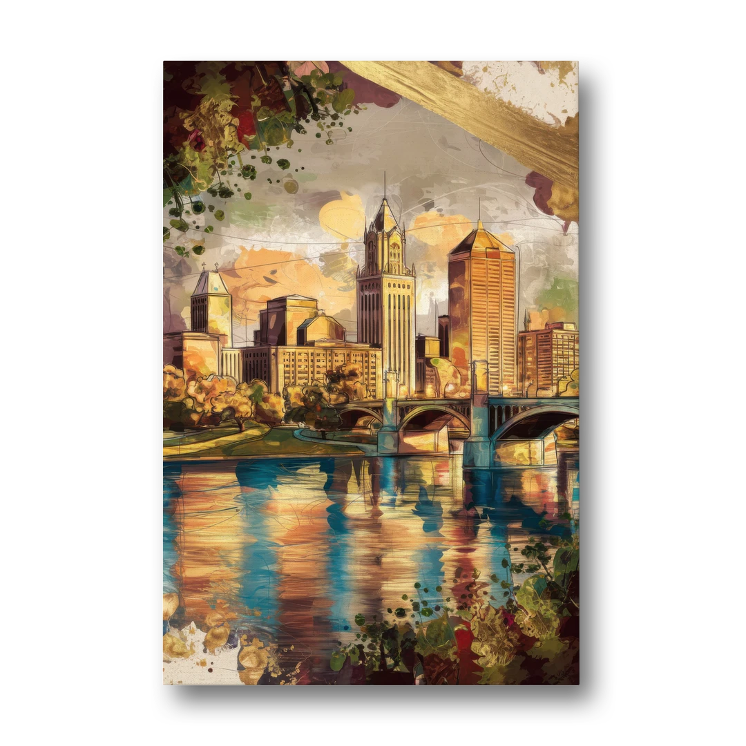 Columbus Historic Landmarks - Canvas Wall Art - Front